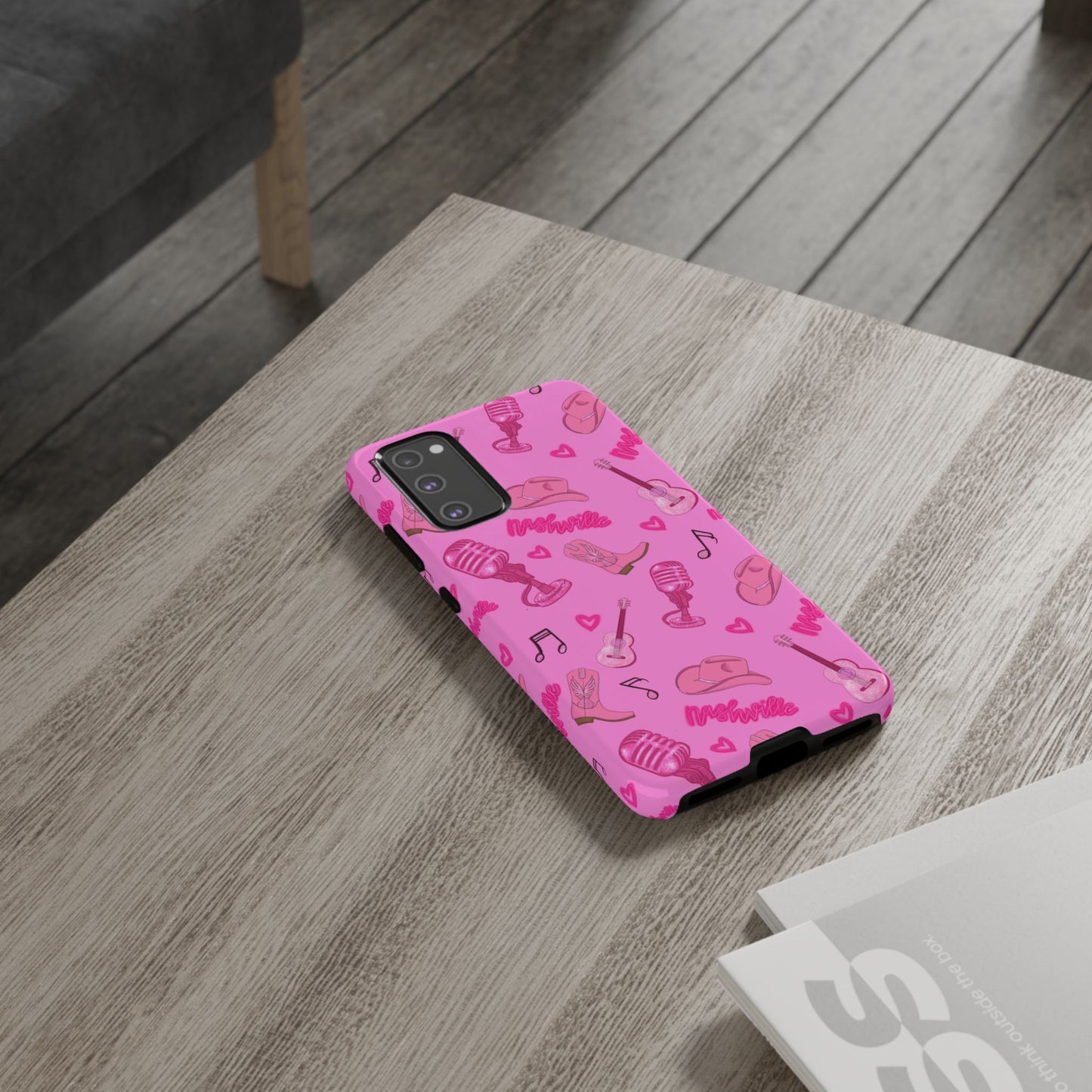 Pink Music Cases for Tough Love, Music Lover Gift, Phone Accessories, Cute Phone Covers, Stylish Cases for Women