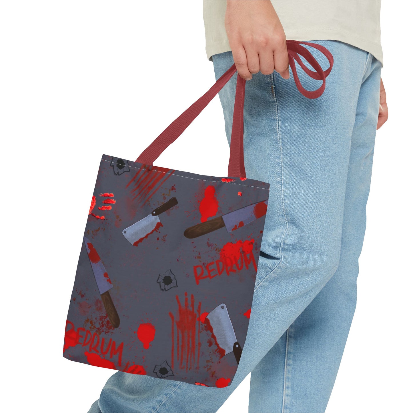 Gory Tote Bag with Redrum Design, Horror Aesthetic Bag, Perfect for Halloween, Gift for Horror Fans, Unique Movie-Inspired Accessory