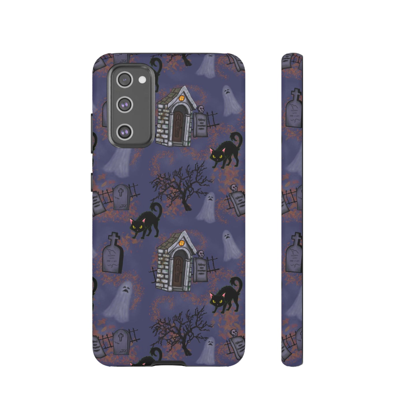 Halloween Phone Case, Spooky Cat Design, Tough Phone Cover, Gift for Cat Lovers, Fall Decor, Halloween Accessories