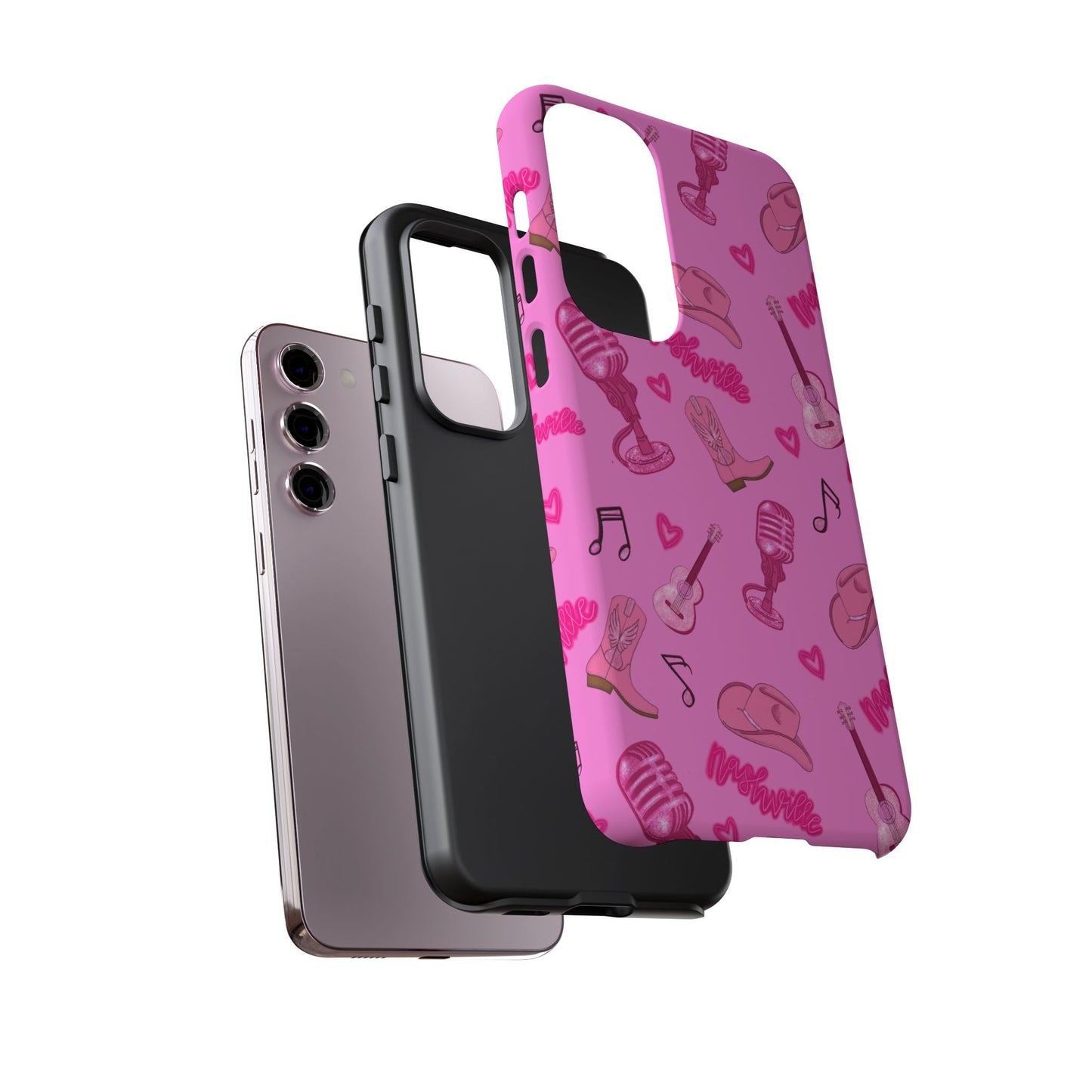 Pink Music Cases for Tough Love, Music Lover Gift, Phone Accessories, Cute Phone Covers, Stylish Cases for Women