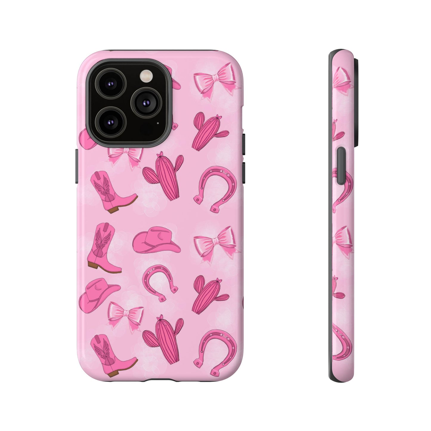 Cowgirl Chic Phone Case, Western Style Tough Case, Cute Pink Cowboy Theme, Gift for Rodeo Lovers, Country Western Decor
