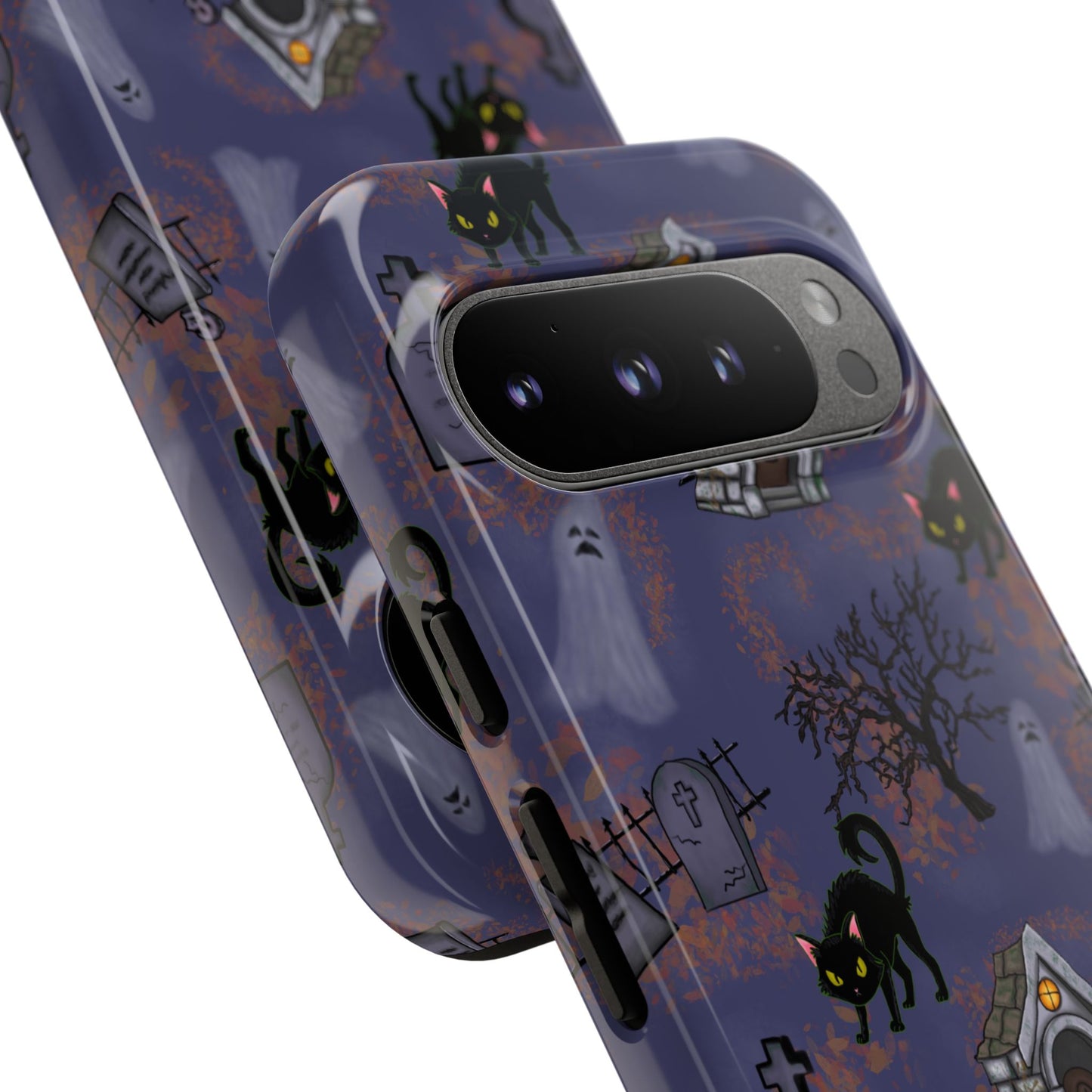 Halloween Phone Case, Spooky Cat Design, Tough Phone Cover, Gift for Cat Lovers, Fall Decor, Halloween Accessories