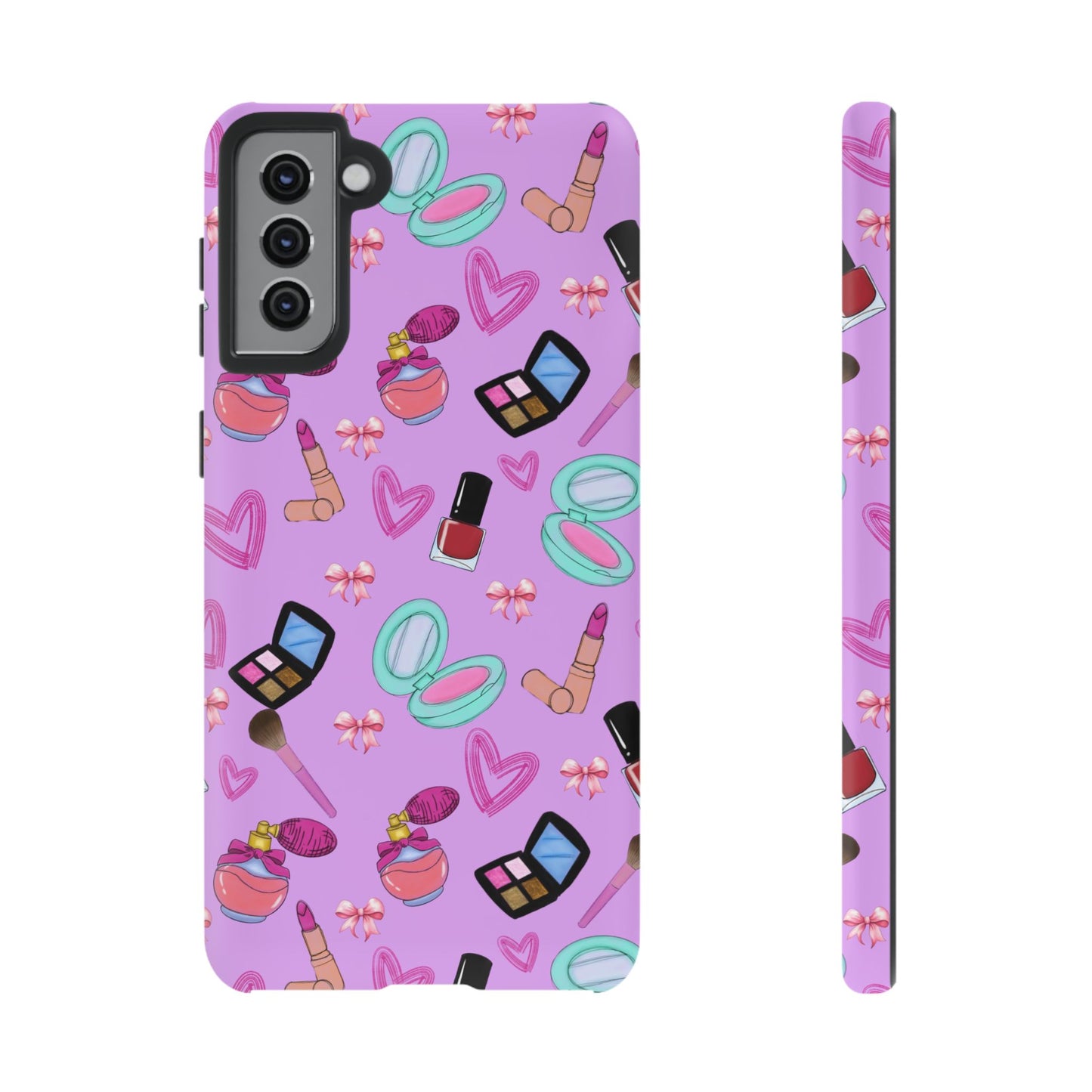 Cute Makeup Phone Case, Tough Cases, Cosmetic Lover Gift, Makeup Junkie Accessory, Beauty Phone Cover, Fun Design for Her