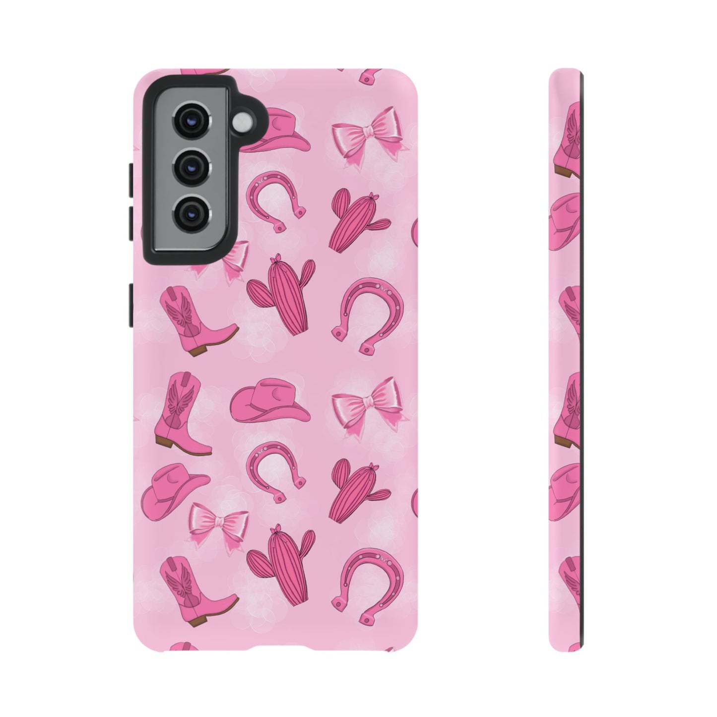 Cowgirl Chic Phone Case, Western Style Tough Case, Cute Pink Cowboy Theme, Gift for Rodeo Lovers, Country Western Decor