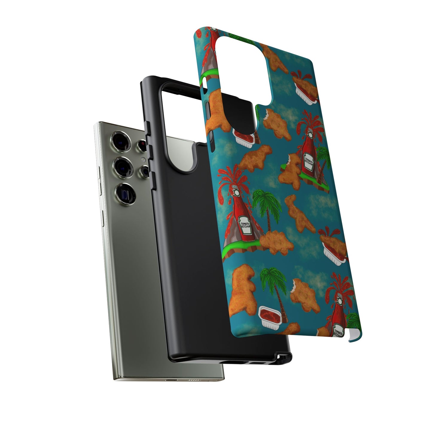 Dino Nuggets Phone Case - Tropical Vibes & Humor, Perfect Gift for Friends, Summer BBQ, Beach Lovers, Unique Accessory, Tough Cases