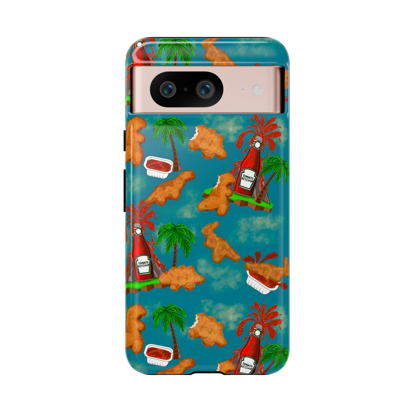 Dino Nuggets Phone Case - Tropical Vibes & Humor, Perfect Gift for Friends, Summer BBQ, Beach Lovers, Unique Accessory, Tough Cases