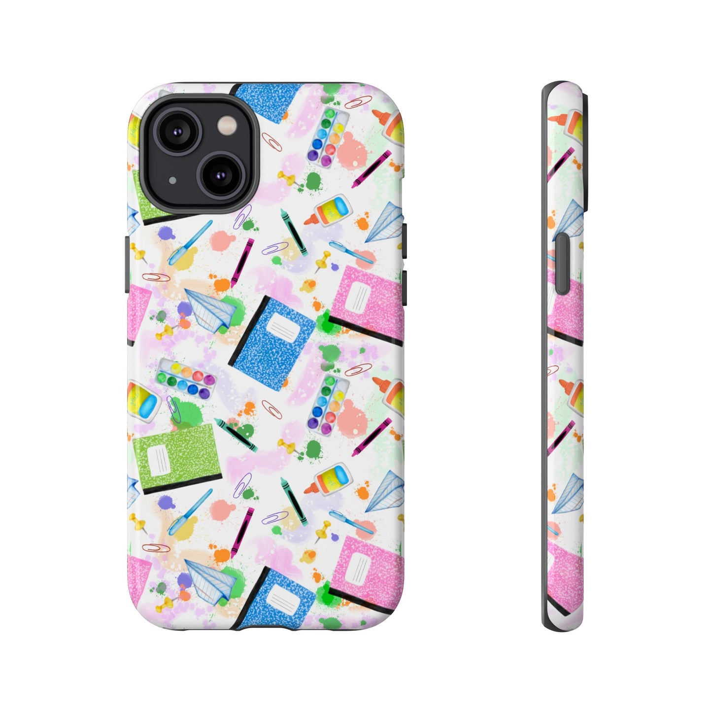 Colorful Art-Themed Phone Case, Cute Creative Gift for Artists, Unique Mobile Cover, Fun School Supplies Case, Bright Art Supplies Design