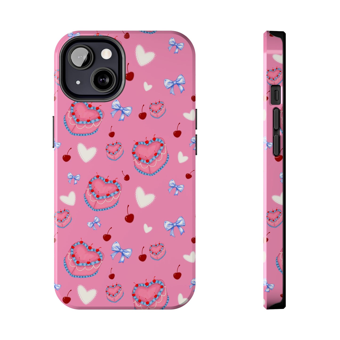 Hearts and Cake Patterned Phone Cases with Bow and Cherry Designs, Durable Phone Cover, Trendy Gift for Teens, Stylish Accessory, Perfect for [...]