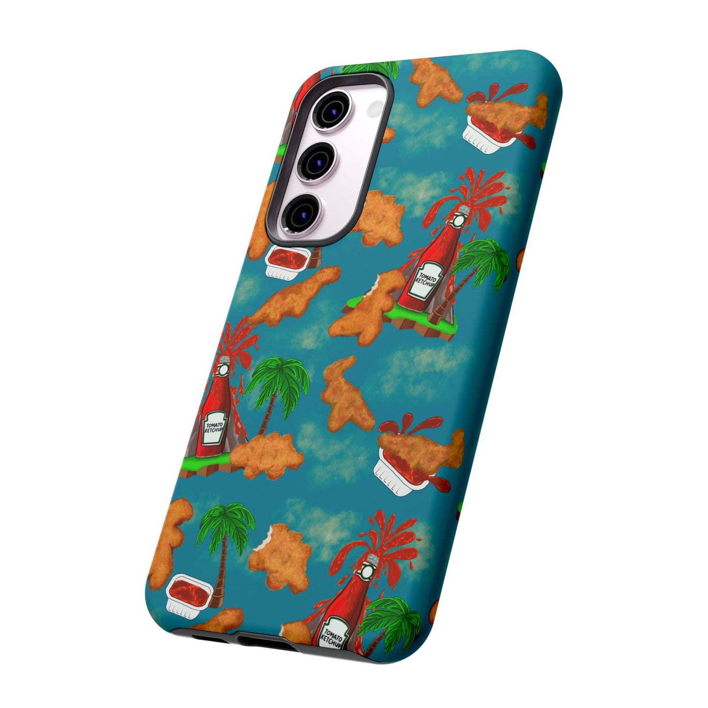 Dino Nuggets Phone Case - Tropical Vibes & Humor, Perfect Gift for Friends, Summer BBQ, Beach Lovers, Unique Accessory, Tough Cases