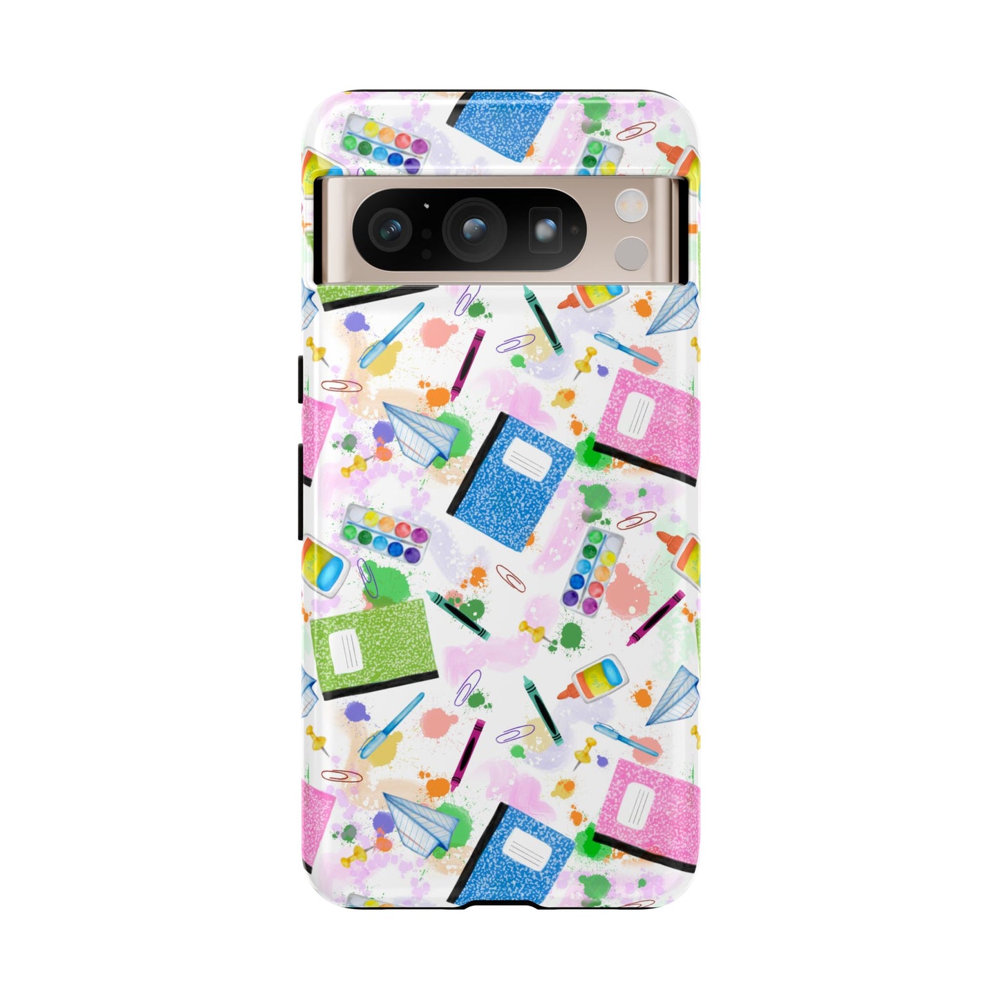 Colorful Art-Themed Phone Case, Cute Creative Gift for Artists, Unique Mobile Cover, Fun School Supplies Case, Bright Art Supplies Design