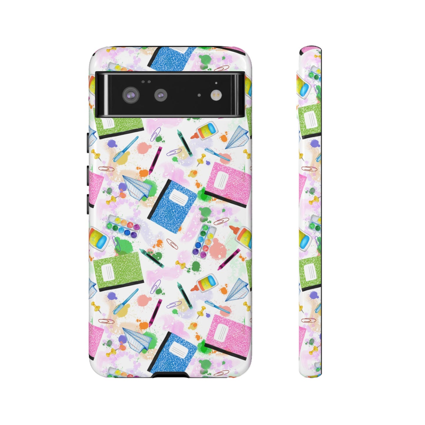 Colorful Art-Themed Phone Case, Cute Creative Gift for Artists, Unique Mobile Cover, Fun School Supplies Case, Bright Art Supplies Design