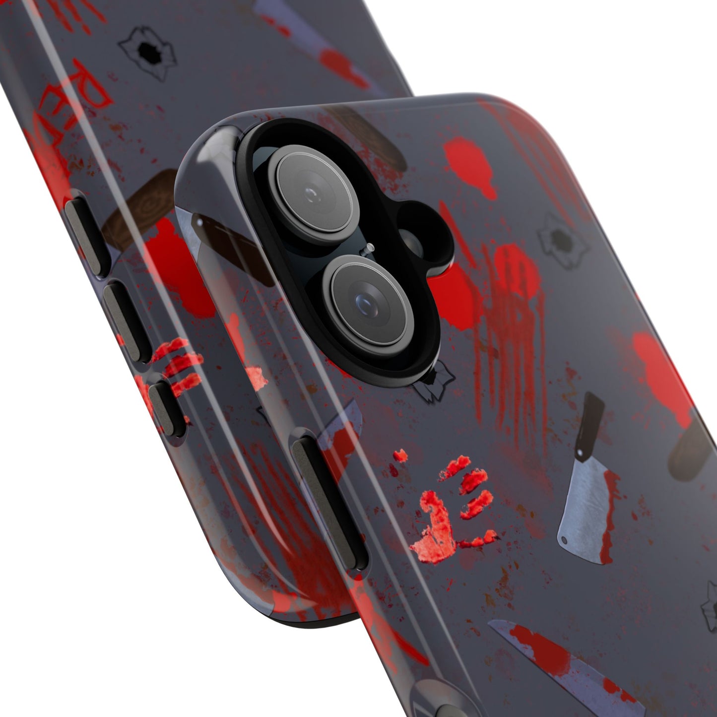 Blood Splatter Phone Case, Tough Case for Horror Fans, Halloween Accessory, Unique Gift for Gamers, Spooky Phone Cover