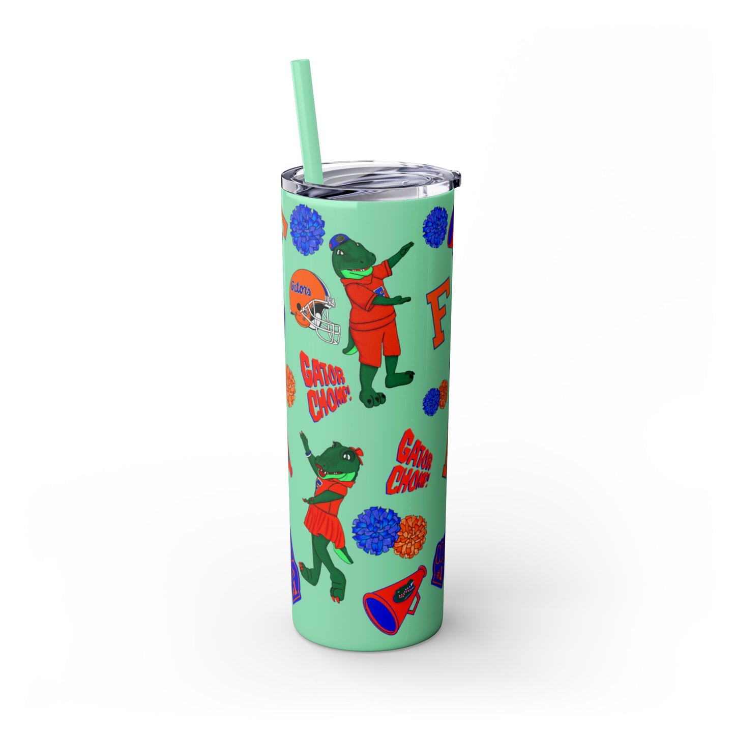 Florida Gators Spirit Skinny Tumbler - 20oz, Perfect for Game Day, Alumni Gifts, Sports Parties, Custom Drinkware, Florida Fan Merch