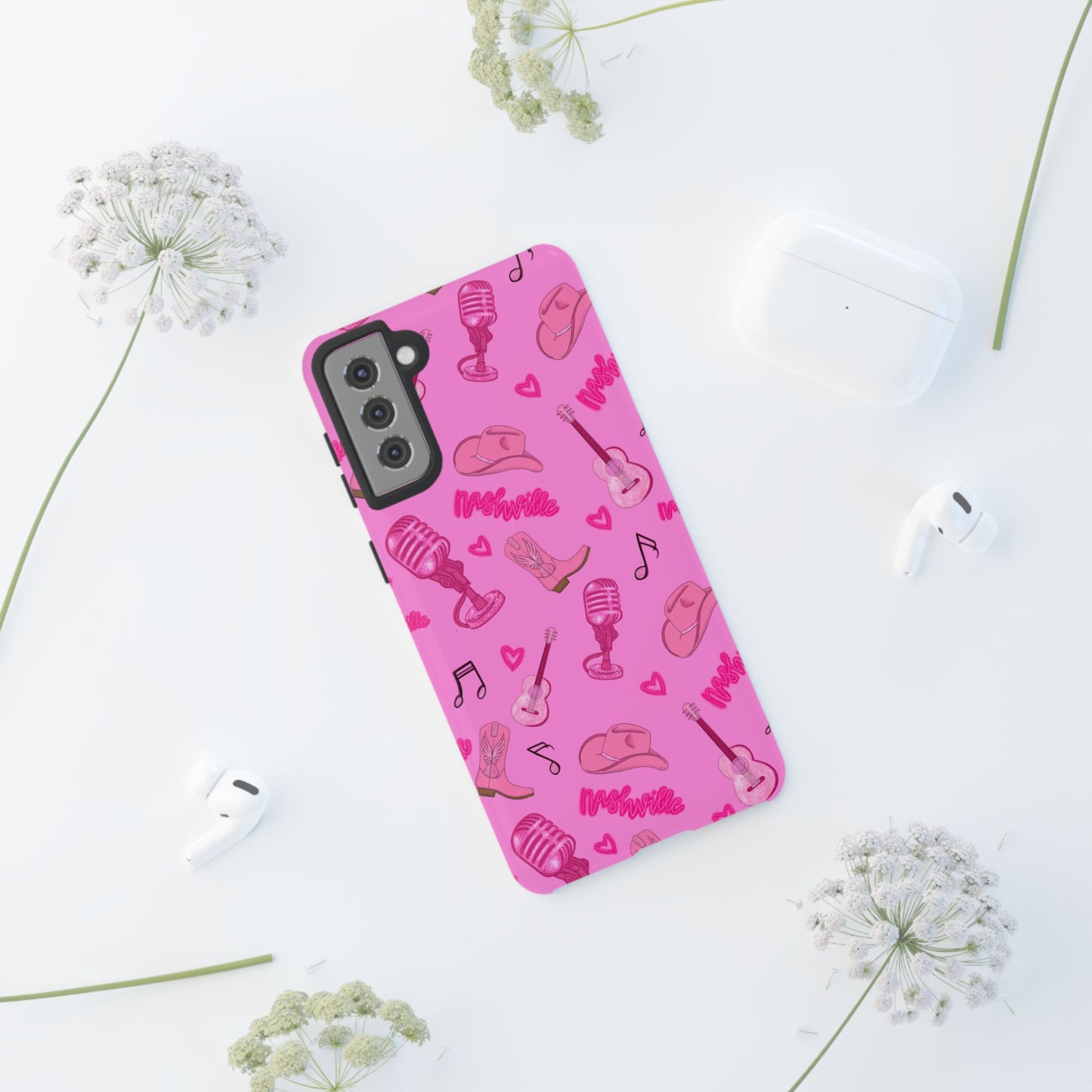 Pink Music Cases for Tough Love, Music Lover Gift, Phone Accessories, Cute Phone Covers, Stylish Cases for Women