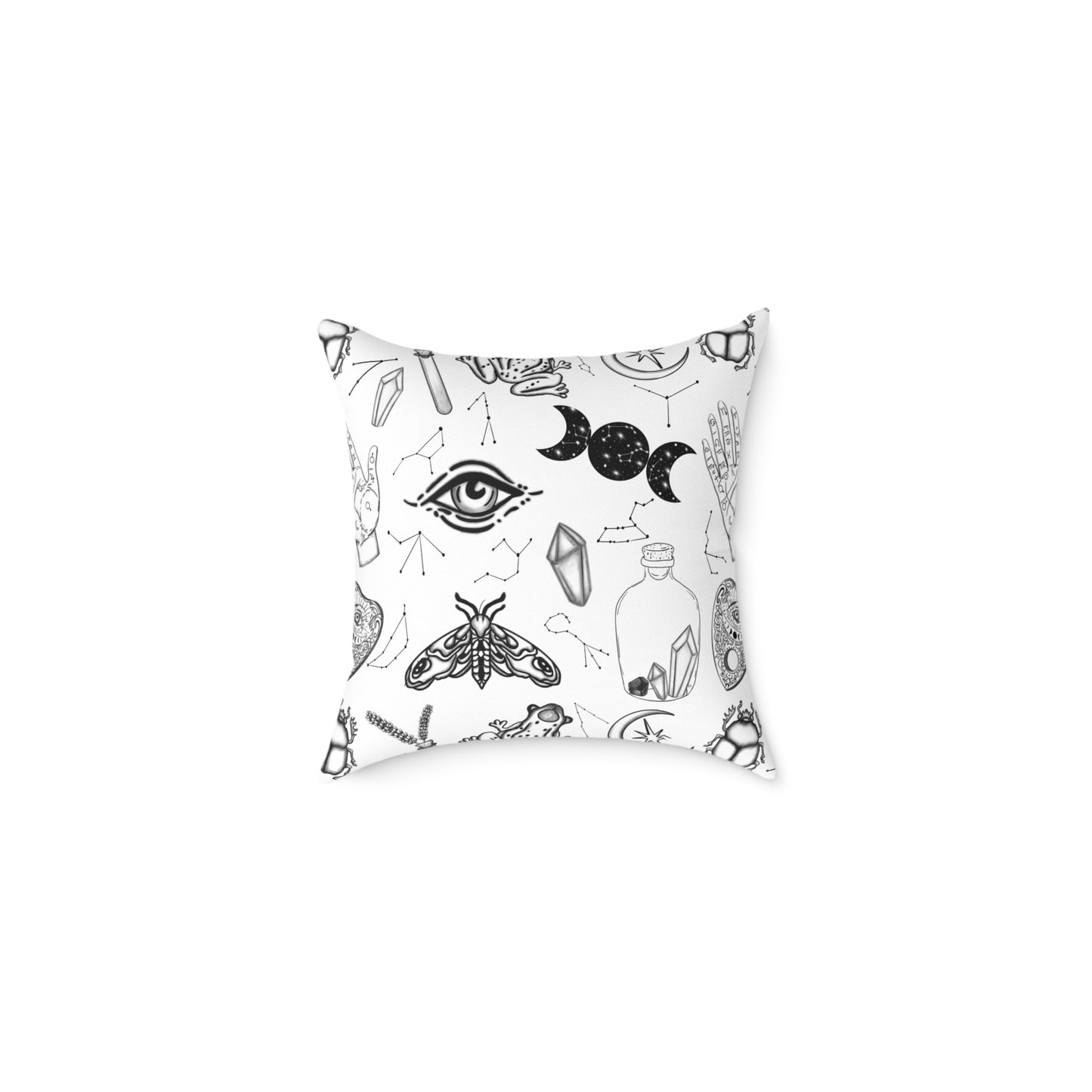 Mystical Witchy Square Poly Canvas Pillow