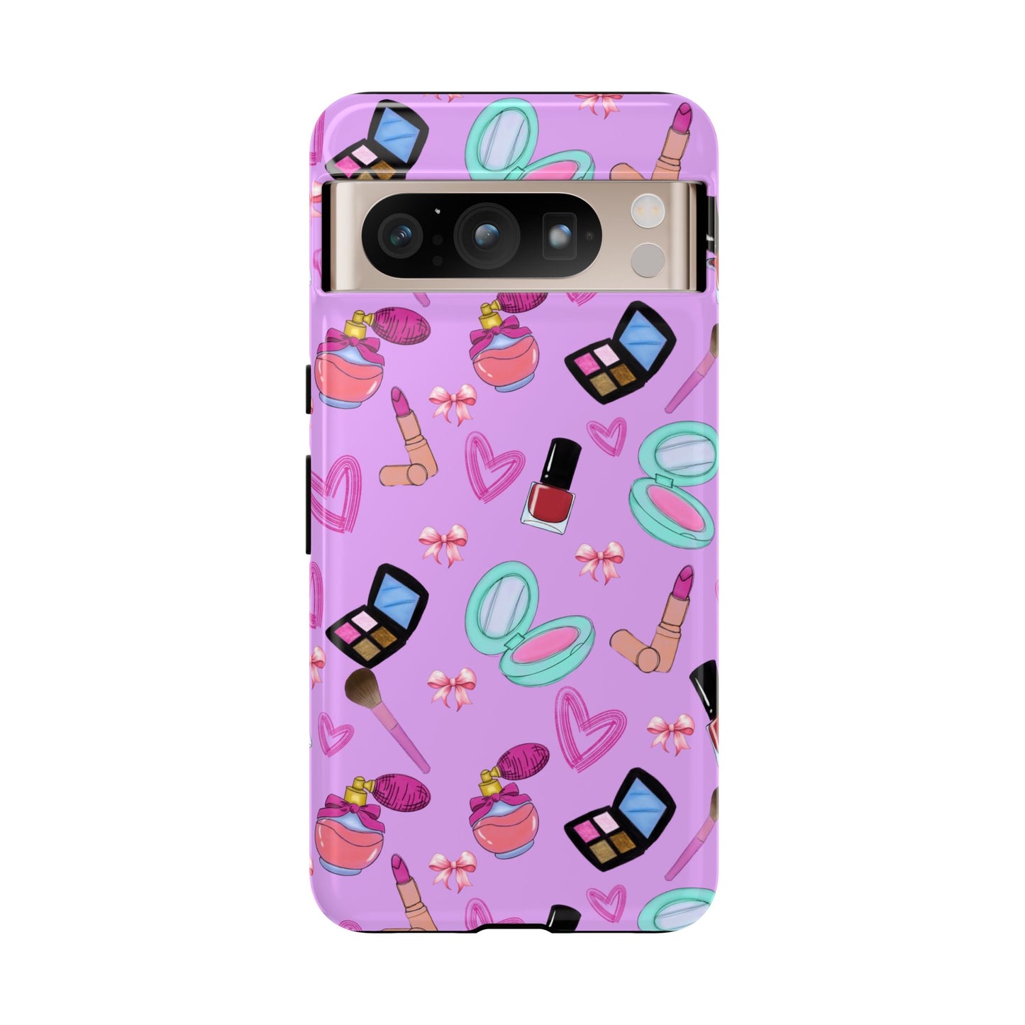 Cute Makeup Phone Case, Tough Cases, Cosmetic Lover Gift, Makeup Junkie Accessory, Beauty Phone Cover, Fun Design for Her