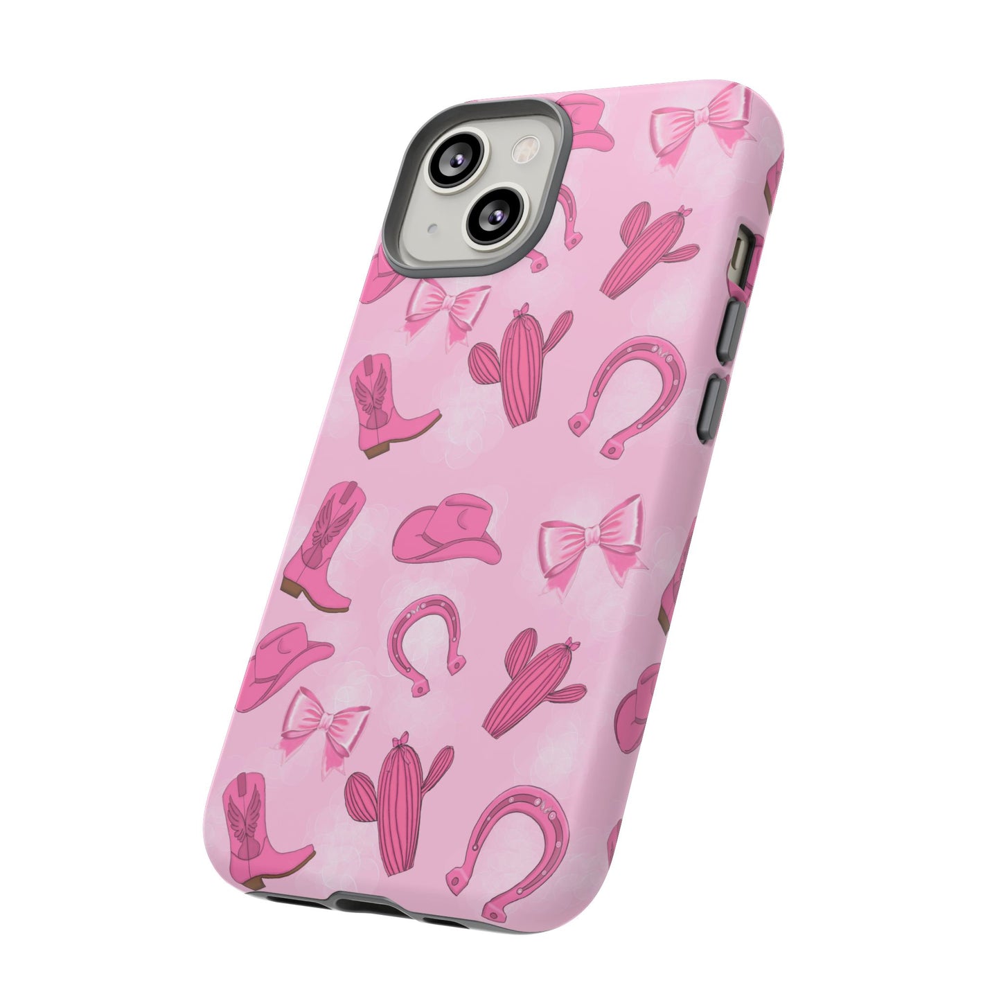 Cowgirl Chic Phone Case, Western Style Tough Case, Cute Pink Cowboy Theme, Gift for Rodeo Lovers, Country Western Decor