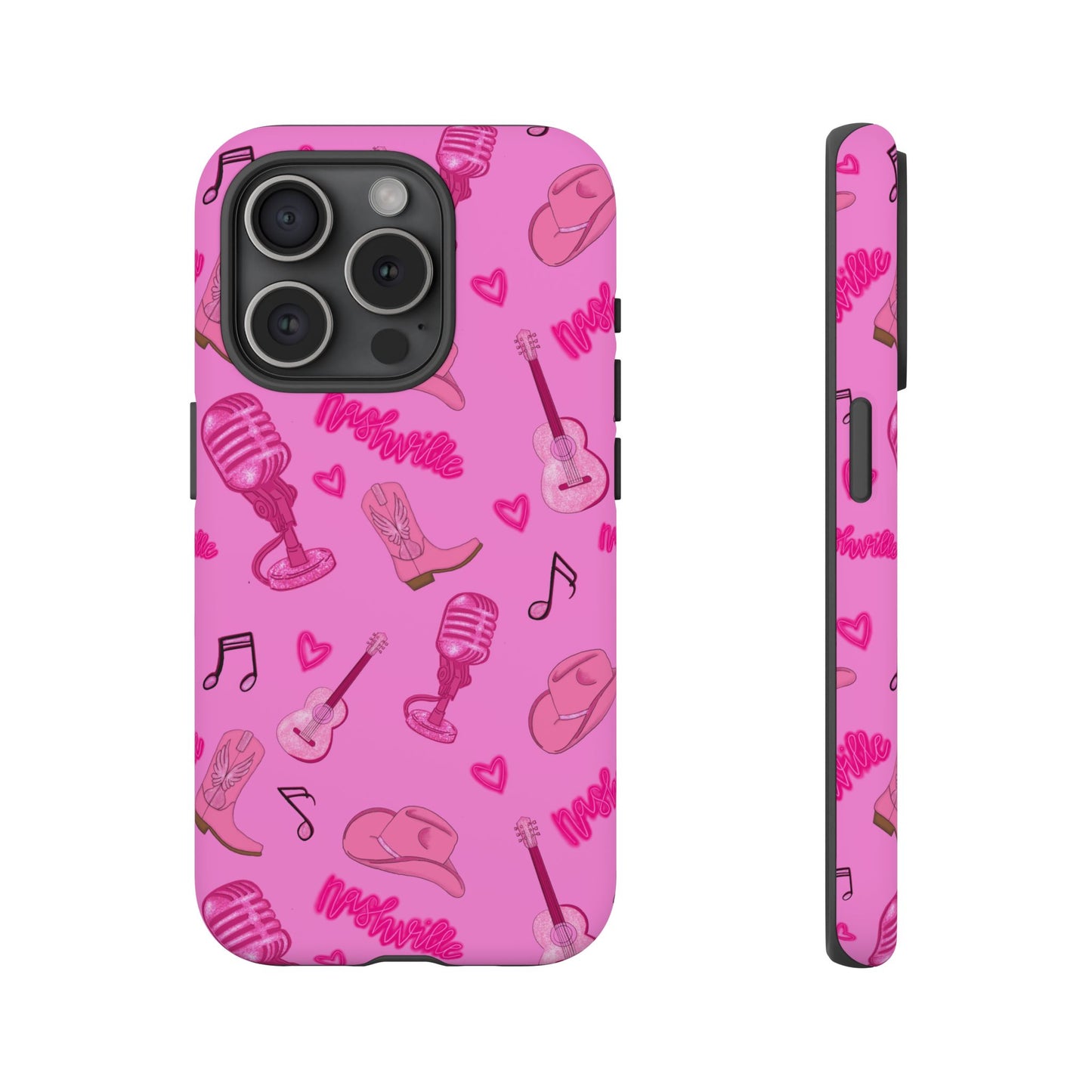 Pink Music Cases for Tough Love, Music Lover Gift, Phone Accessories, Cute Phone Covers, Stylish Cases for Women