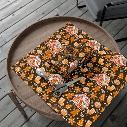 Gingerbread House Holiday Gift Wrap Paper