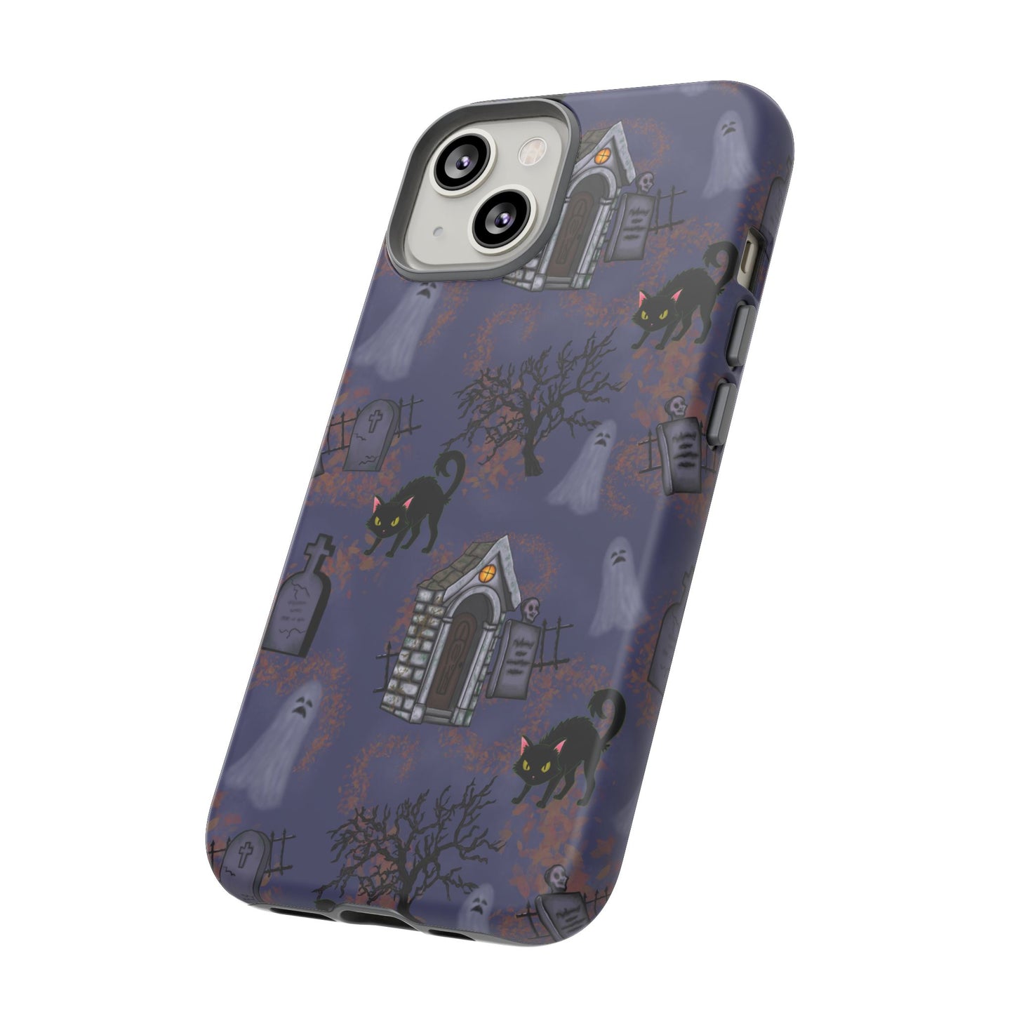 Halloween Phone Case, Spooky Cat Design, Tough Phone Cover, Gift for Cat Lovers, Fall Decor, Halloween Accessories