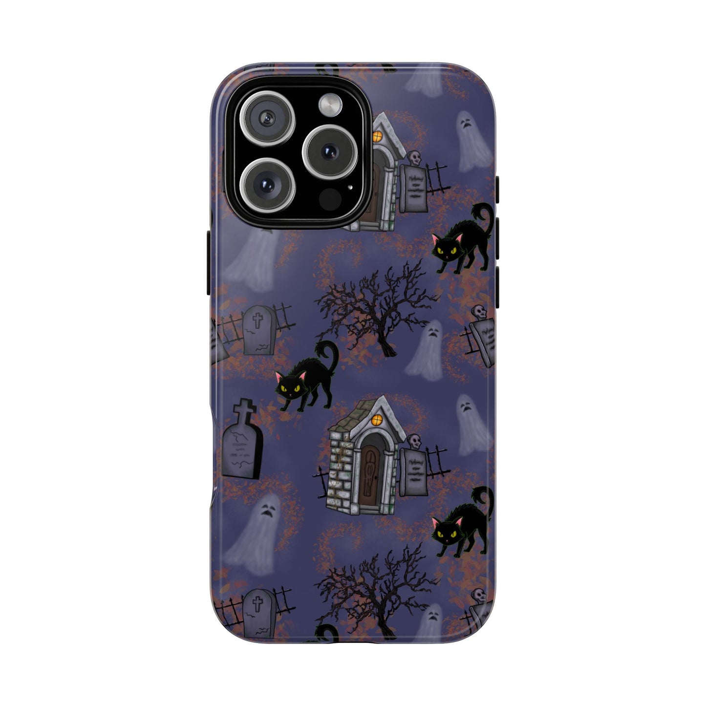 Halloween Phone Case, Spooky Cat Design, Tough Phone Cover, Gift for Cat Lovers, Fall Decor, Halloween Accessories