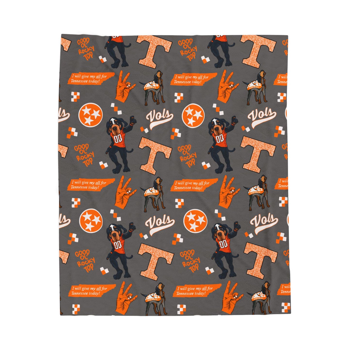 Tennessee Vols Velveteen Plush Blanket - Perfect for Game Day, Dorm Decor, Gift, Home Essentials, Soft Throw