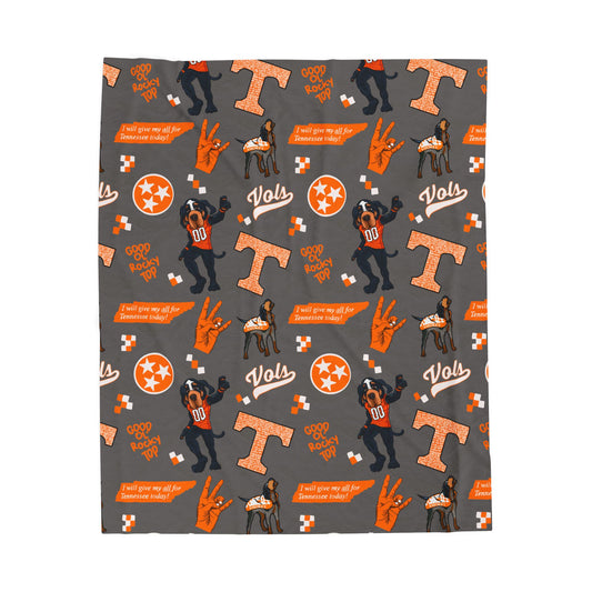 Tennessee Vols Velveteen Plush Blanket - Perfect for Game Day, Dorm Decor, Gift, Home Essentials, Soft Throw
