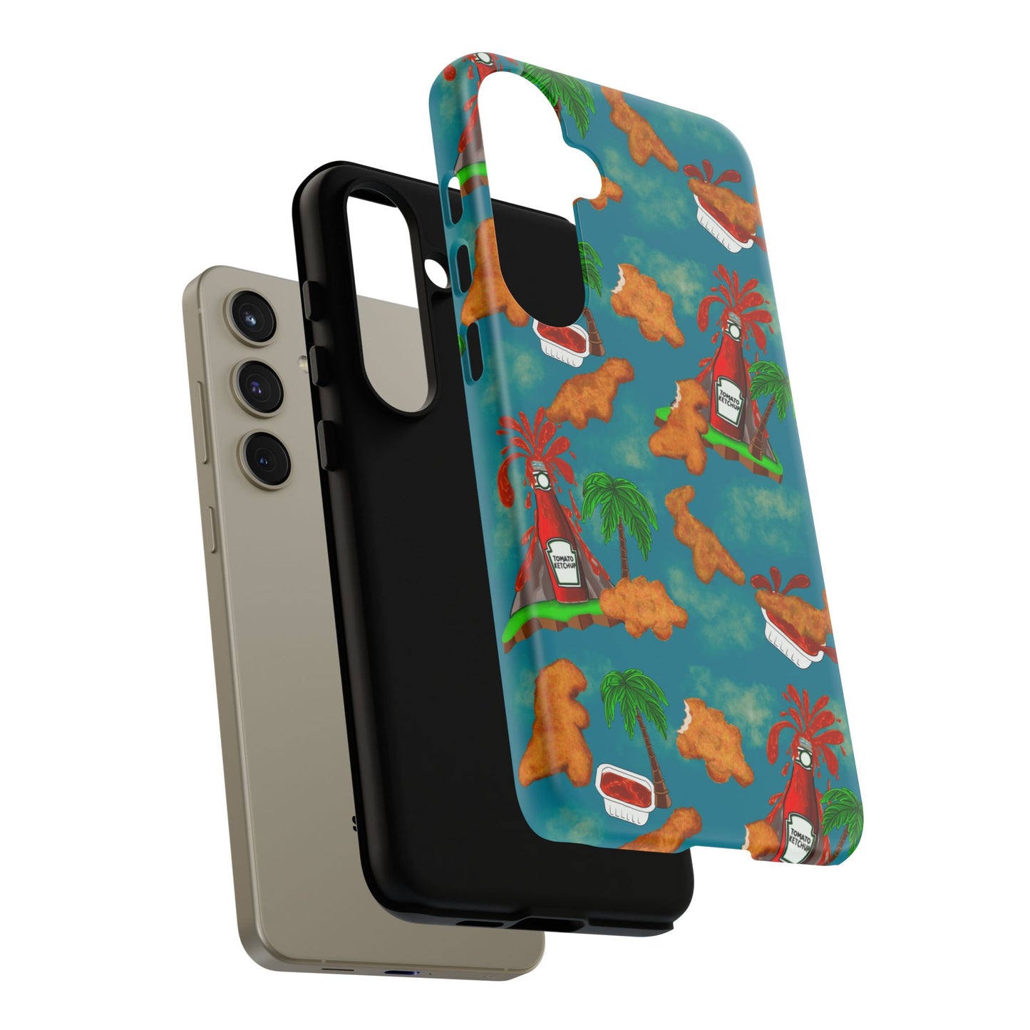 Dino Nuggets Phone Case - Tropical Vibes & Humor, Perfect Gift for Friends, Summer BBQ, Beach Lovers, Unique Accessory, Tough Cases