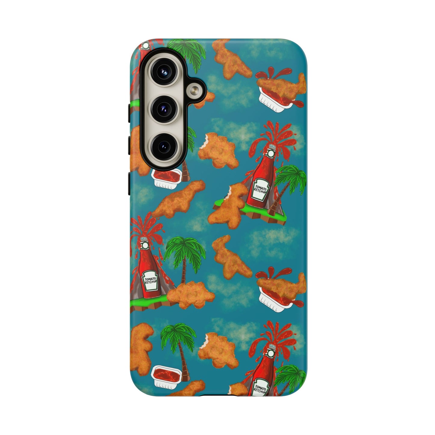 Dino Nuggets Phone Case - Tropical Vibes & Humor, Perfect Gift for Friends, Summer BBQ, Beach Lovers, Unique Accessory, Tough Cases