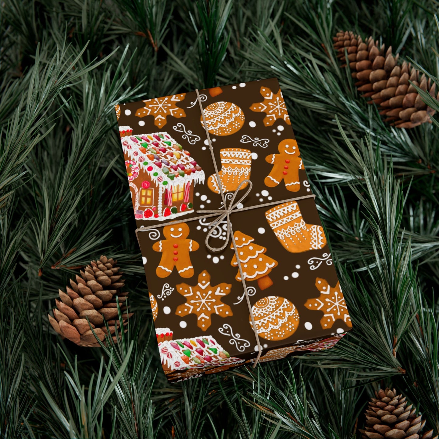 Gingerbread House Holiday Gift Wrap Paper