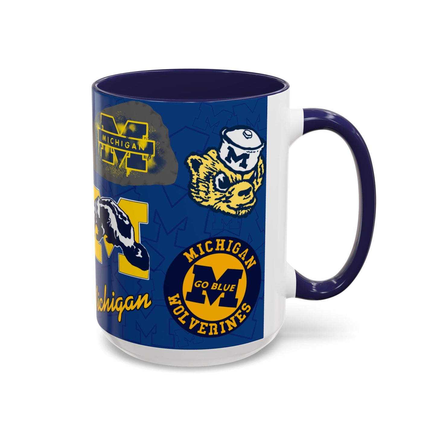 Michigan Wolverines Accent Coffee Mug - Perfect for Game Day, Fan Gift, Coffee Lovers, Sports Decor, College Spirit