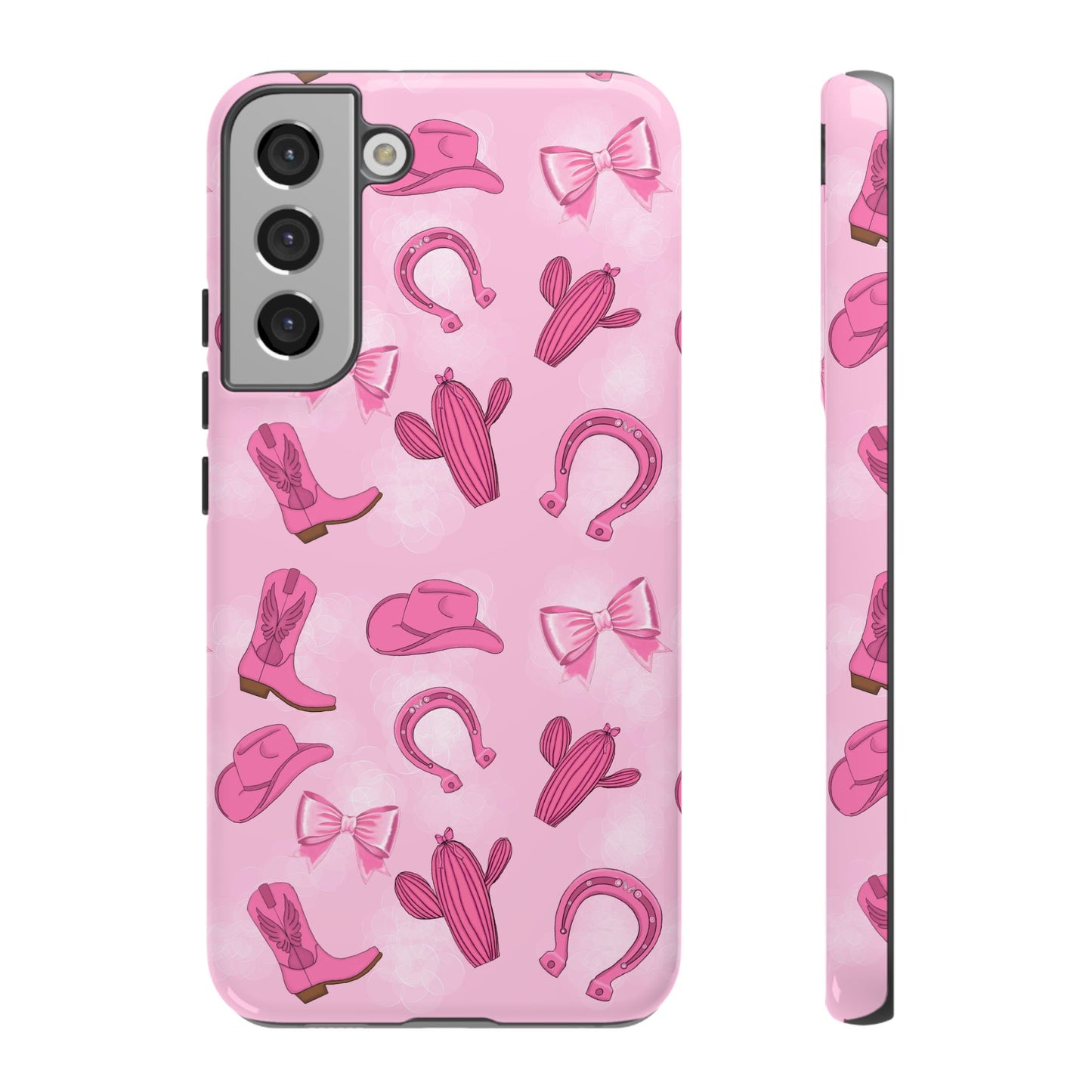 Cowgirl Chic Phone Case, Western Style Tough Case, Cute Pink Cowboy Theme, Gift for Rodeo Lovers, Country Western Decor