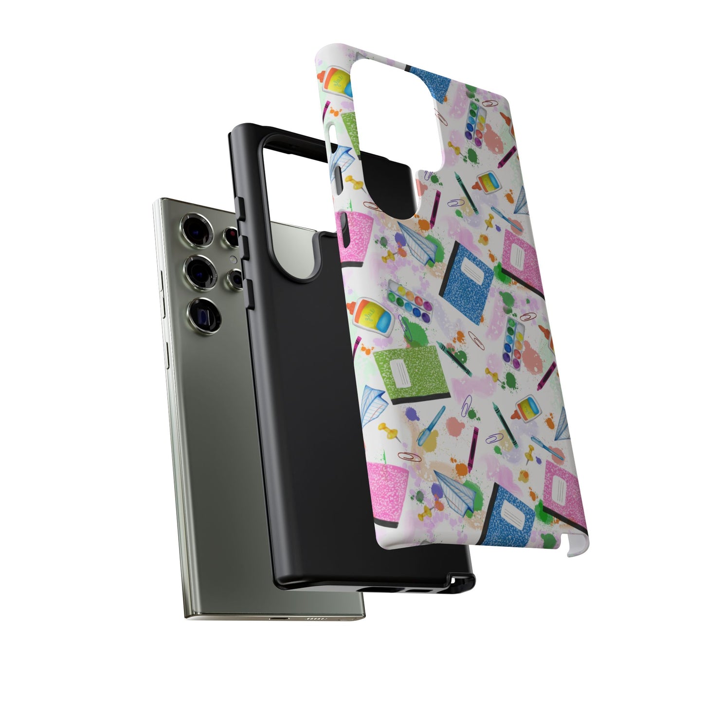 Colorful Art-Themed Phone Case, Cute Creative Gift for Artists, Unique Mobile Cover, Fun School Supplies Case, Bright Art Supplies Design