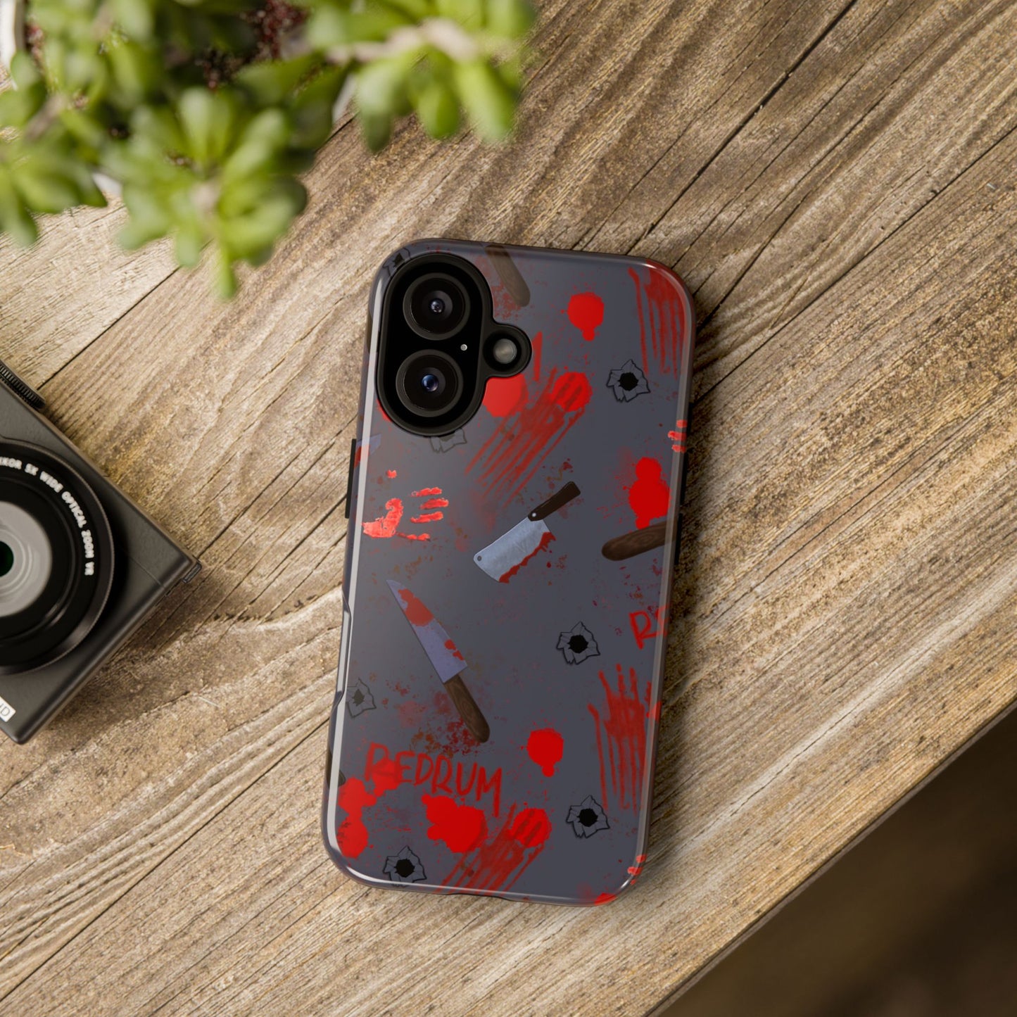Blood Splatter Phone Case, Tough Case for Horror Fans, Halloween Accessory, Unique Gift for Gamers, Spooky Phone Cover