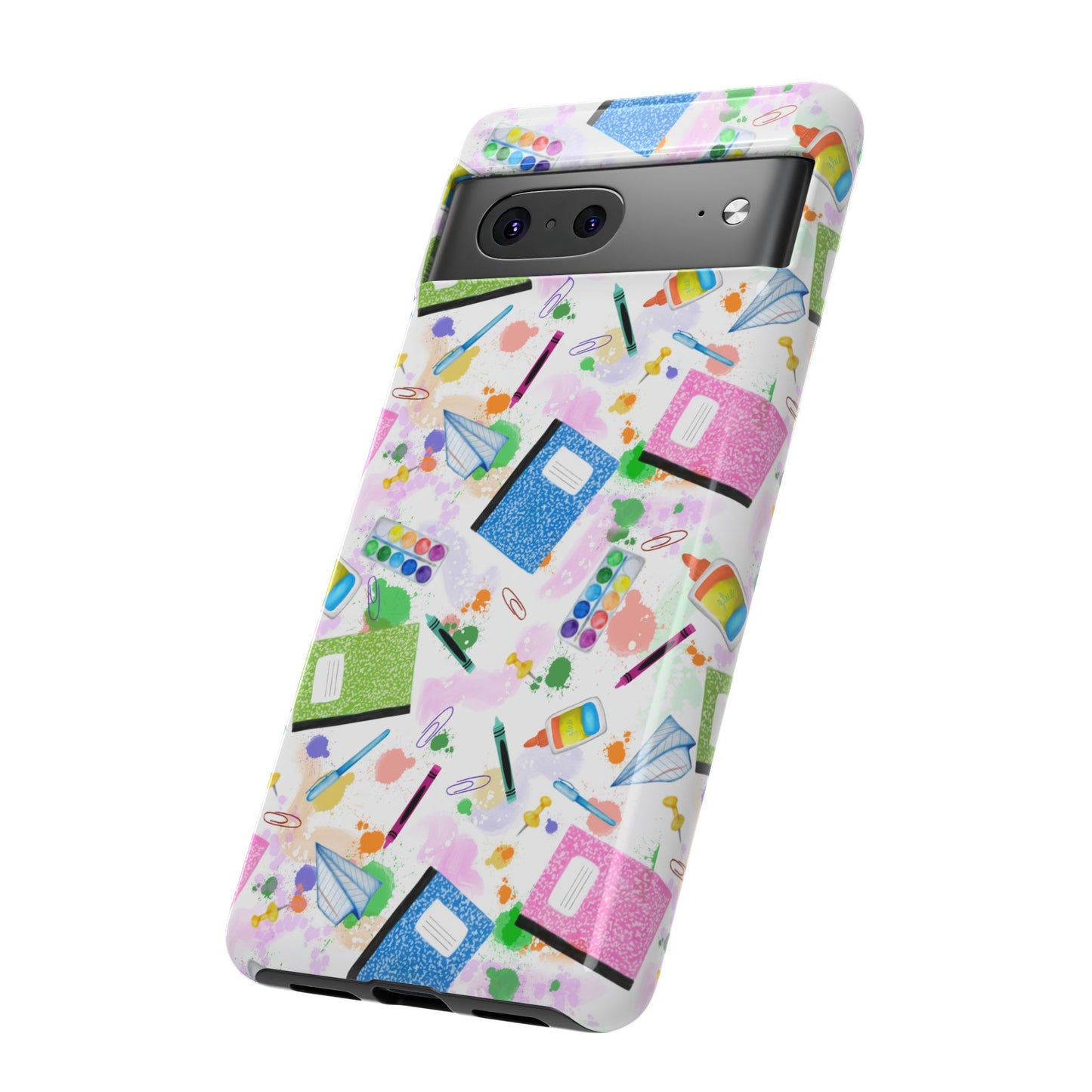 Colorful Art-Themed Phone Case, Cute Creative Gift for Artists, Unique Mobile Cover, Fun School Supplies Case, Bright Art Supplies Design