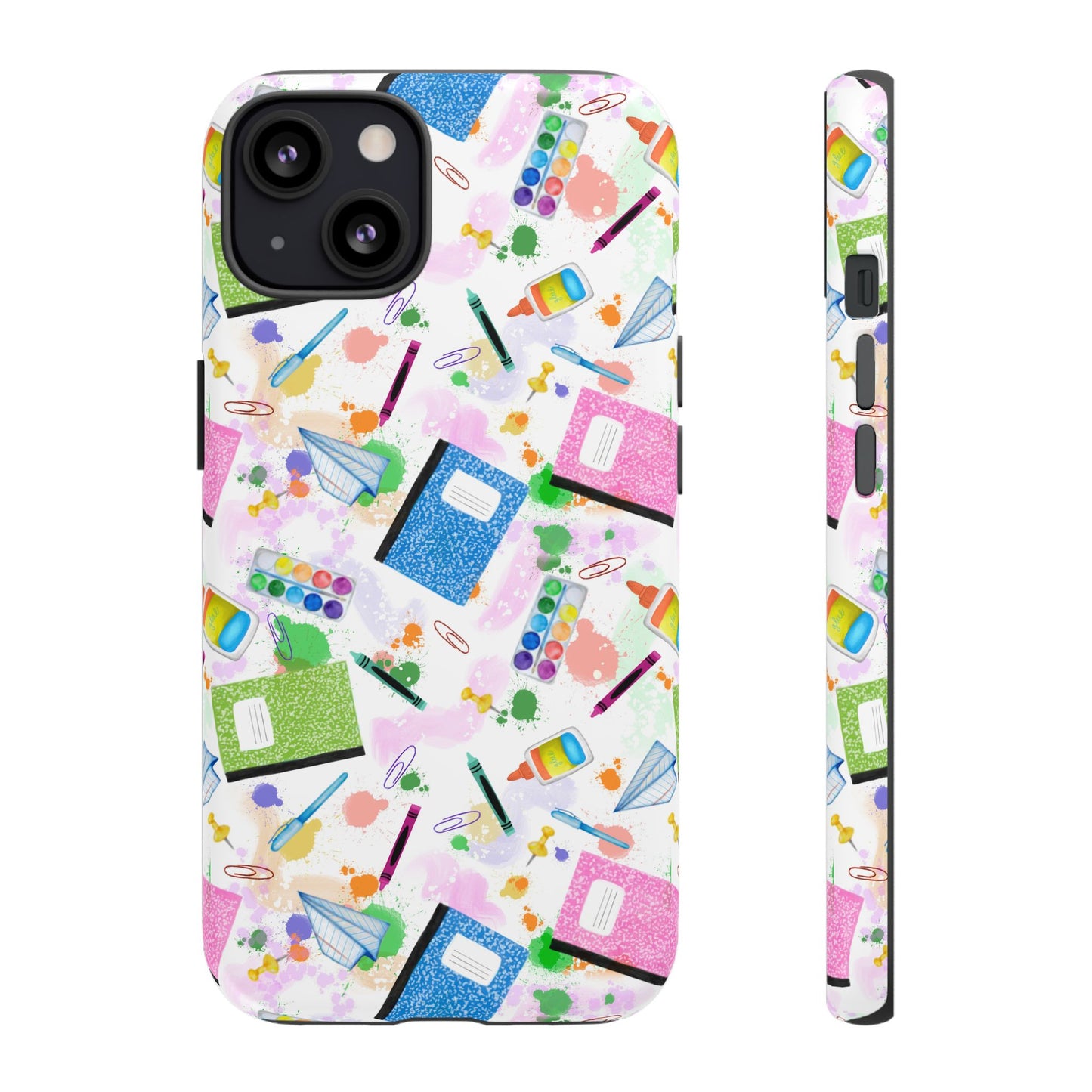 Colorful Art-Themed Phone Case, Cute Creative Gift for Artists, Unique Mobile Cover, Fun School Supplies Case, Bright Art Supplies Design