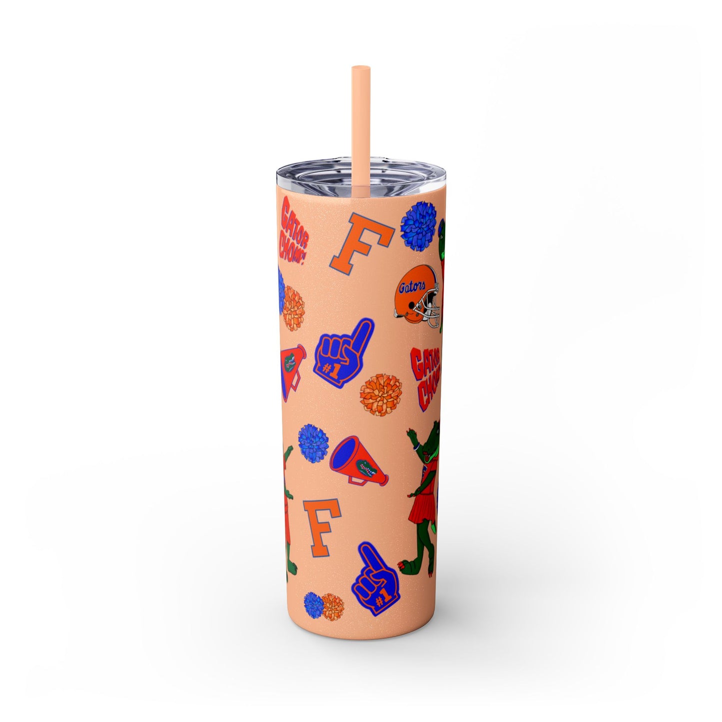 Florida Gators Spirit Skinny Tumbler - 20oz, Perfect for Game Day, Alumni Gifts, Sports Parties, Custom Drinkware, Florida Fan Merch