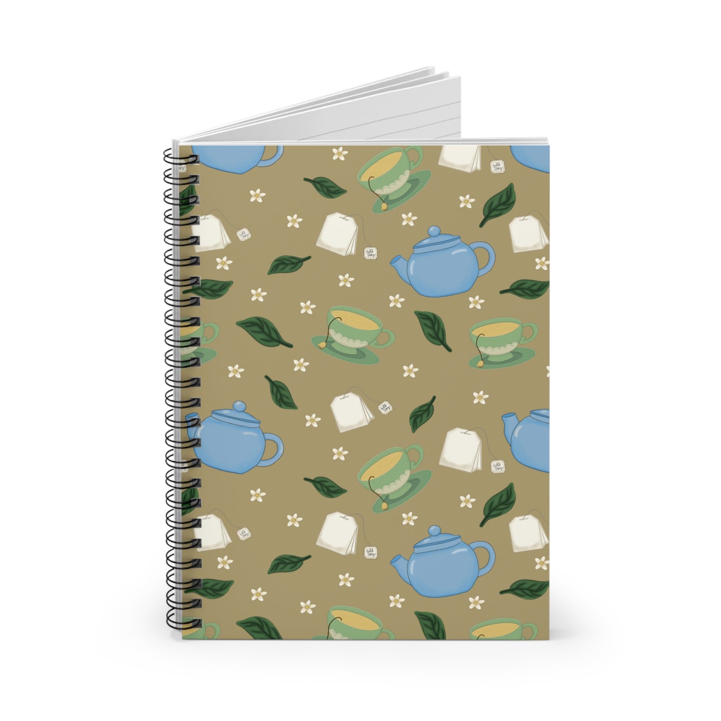 Tea-Themed Spiral Notebook, Perfect for Journaling, Note Taking, and Gifts for Tea Lovers