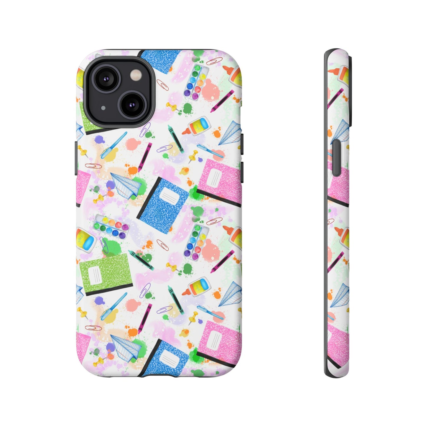 Colorful Art-Themed Phone Case, Cute Creative Gift for Artists, Unique Mobile Cover, Fun School Supplies Case, Bright Art Supplies Design