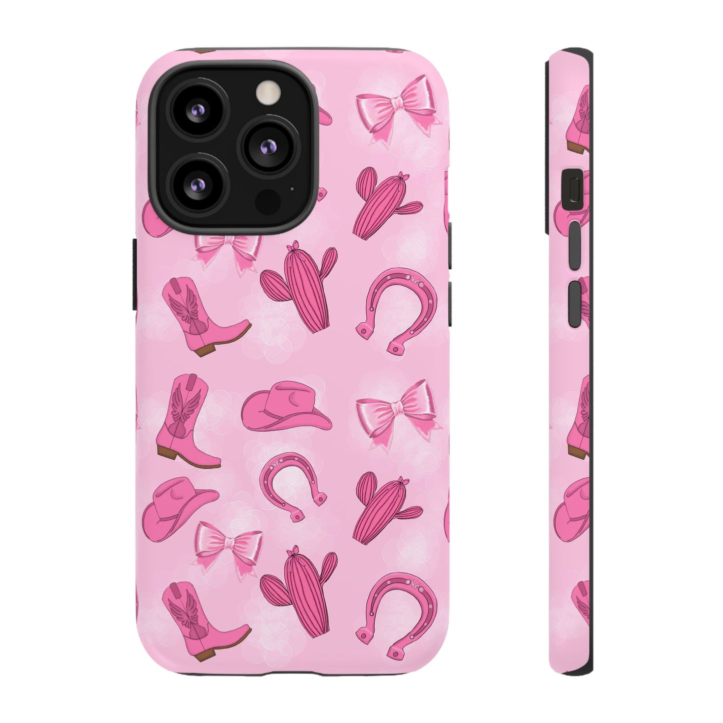 Cowgirl Chic Phone Case, Western Style Tough Case, Cute Pink Cowboy Theme, Gift for Rodeo Lovers, Country Western Decor