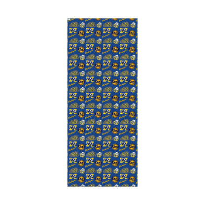 Michigan Wolverines Gift Wrap Paper – Blue & Maize Collegiate Pattern (Text: "Michigan")