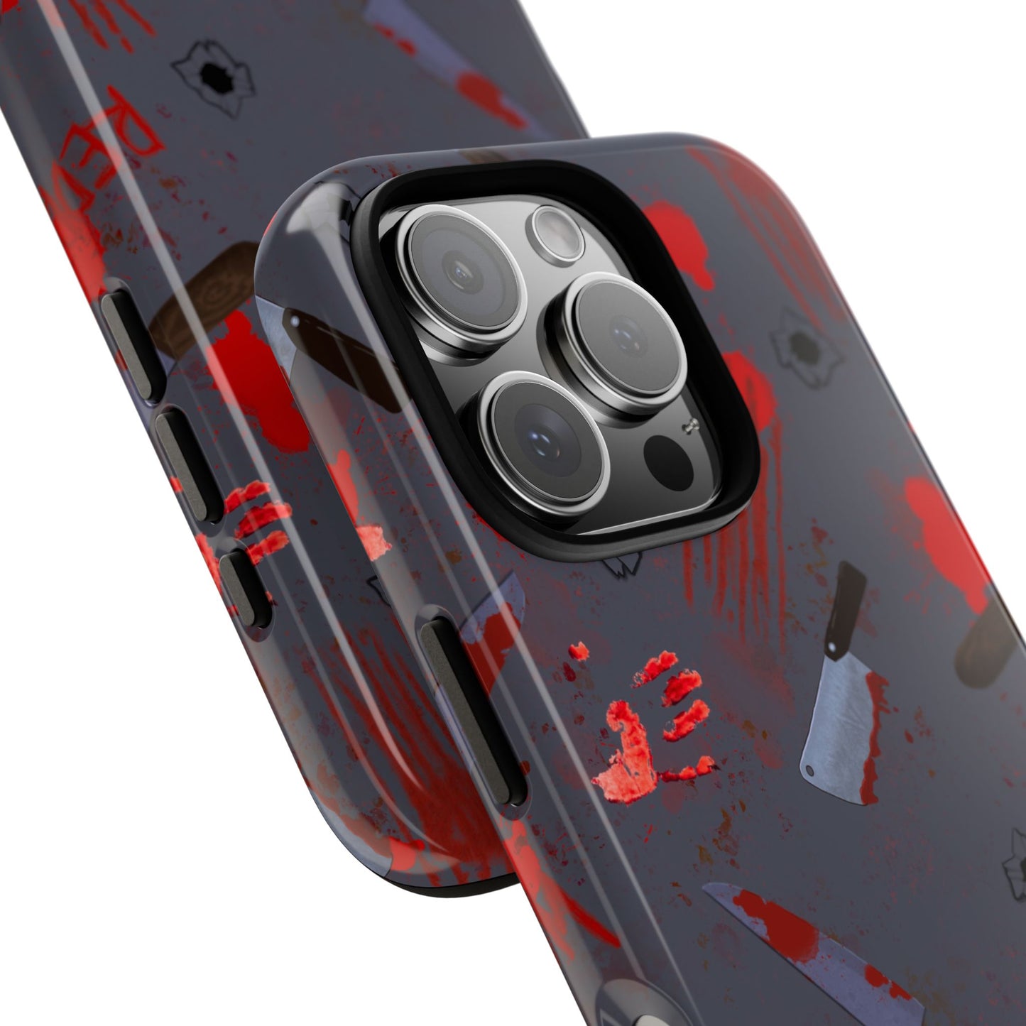 Blood Splatter Phone Case, Tough Case for Horror Fans, Halloween Accessory, Unique Gift for Gamers, Spooky Phone Cover