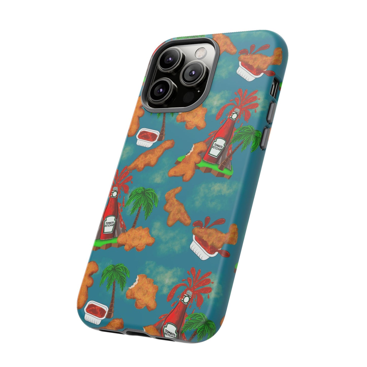 Dino Nuggets Phone Case - Tropical Vibes & Humor, Perfect Gift for Friends, Summer BBQ, Beach Lovers, Unique Accessory, Tough Cases