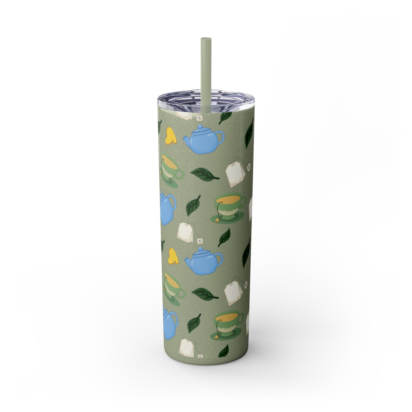 Charming Tea Themed Tumbler, Stylish Drinkware for Tea Lovers, Perfect for Gifts, Home, Travel, Eco-Friendly Beverage Container