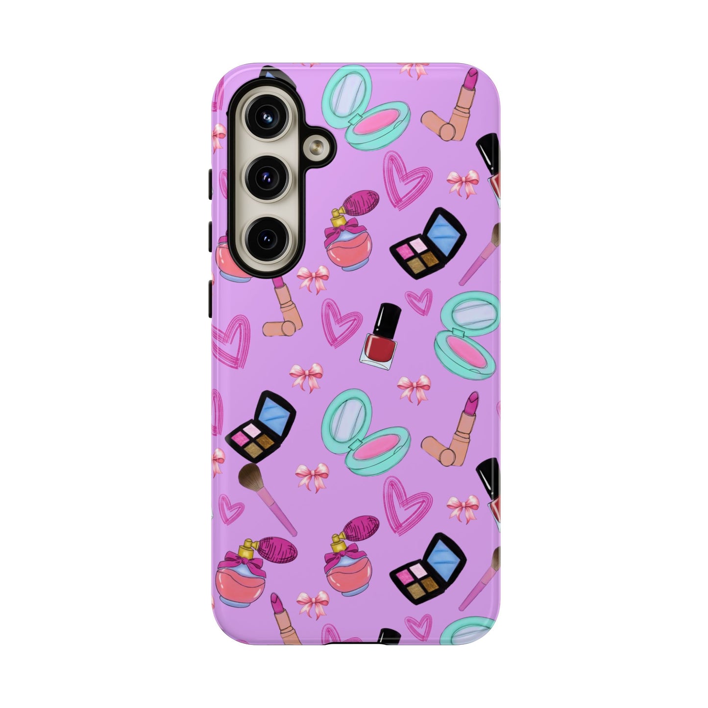 Cute Makeup Phone Case, Tough Cases, Cosmetic Lover Gift, Makeup Junkie Accessory, Beauty Phone Cover, Fun Design for Her
