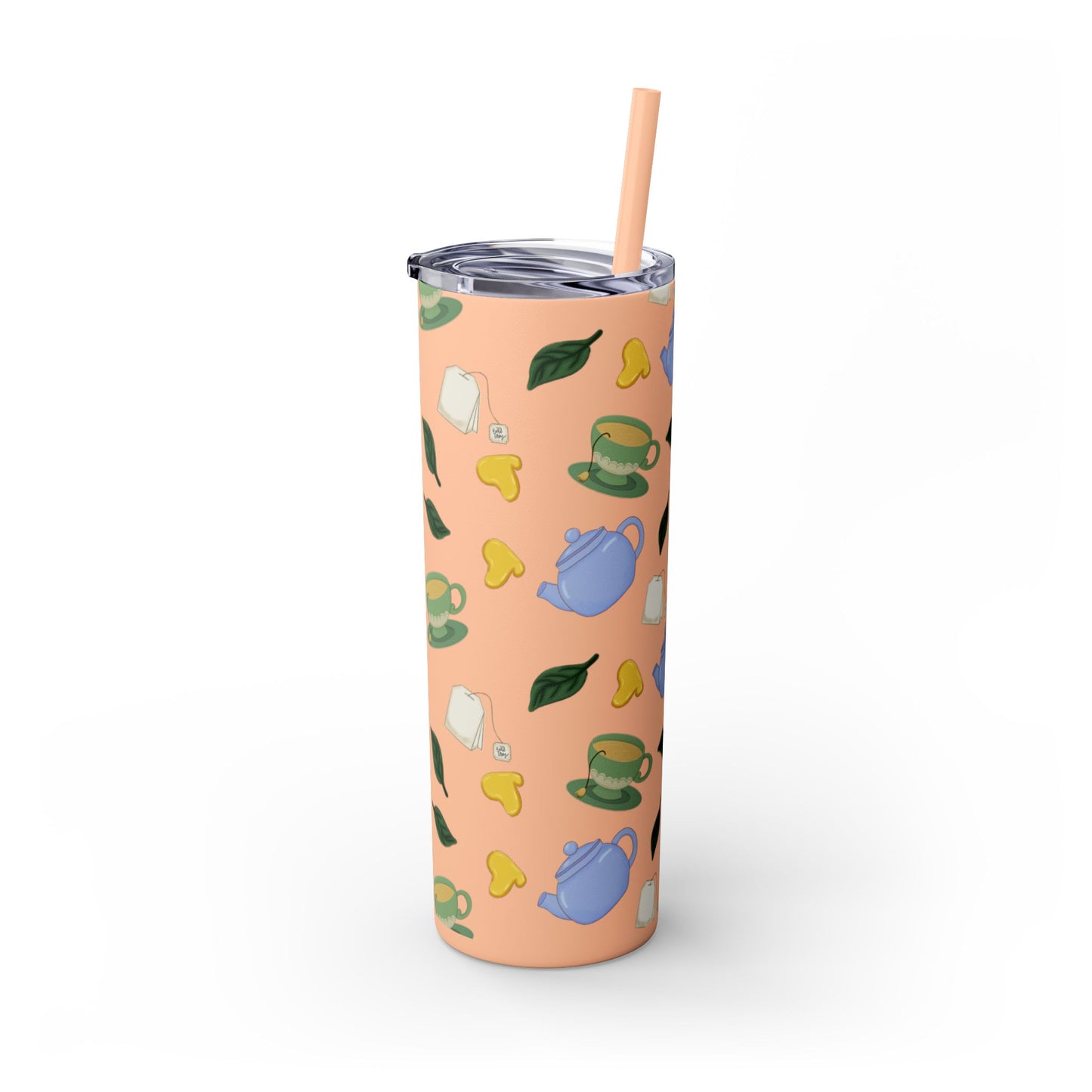 Charming Tea Themed Tumbler, Stylish Drinkware for Tea Lovers, Perfect for Gifts, Home, Travel, Eco-Friendly Beverage Container