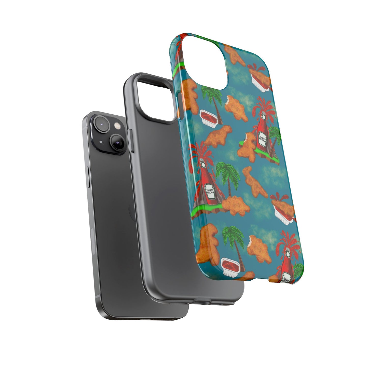 Dino Nuggets Phone Case - Tropical Vibes & Humor, Perfect Gift for Friends, Summer BBQ, Beach Lovers, Unique Accessory, Tough Cases