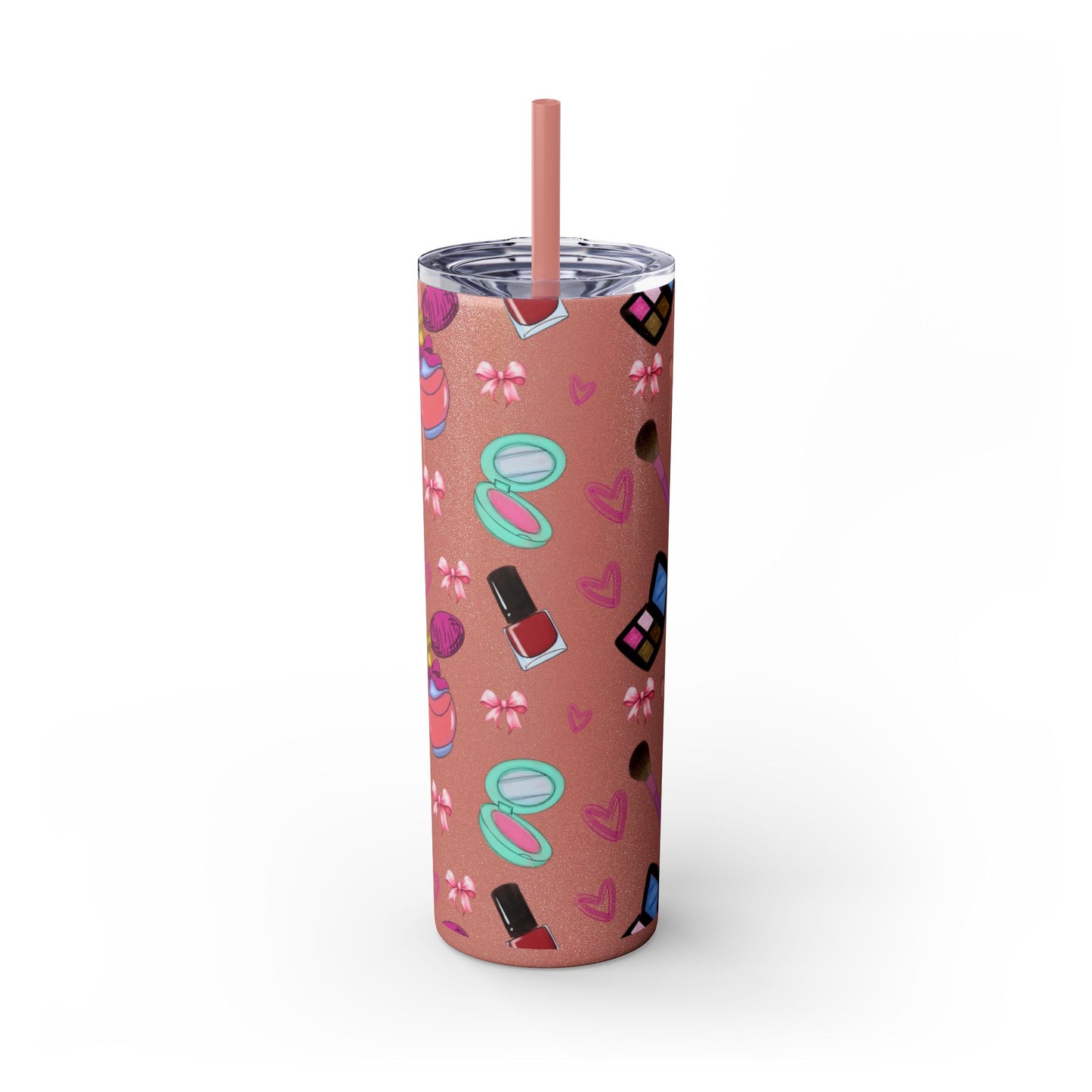 Cosmetic-Themed Skinny Tumbler with Straw | Perfect Gift for Makeup Lovers, Fashionistas, Beauty Enthusiasts, Birthday Celebrations, [...]