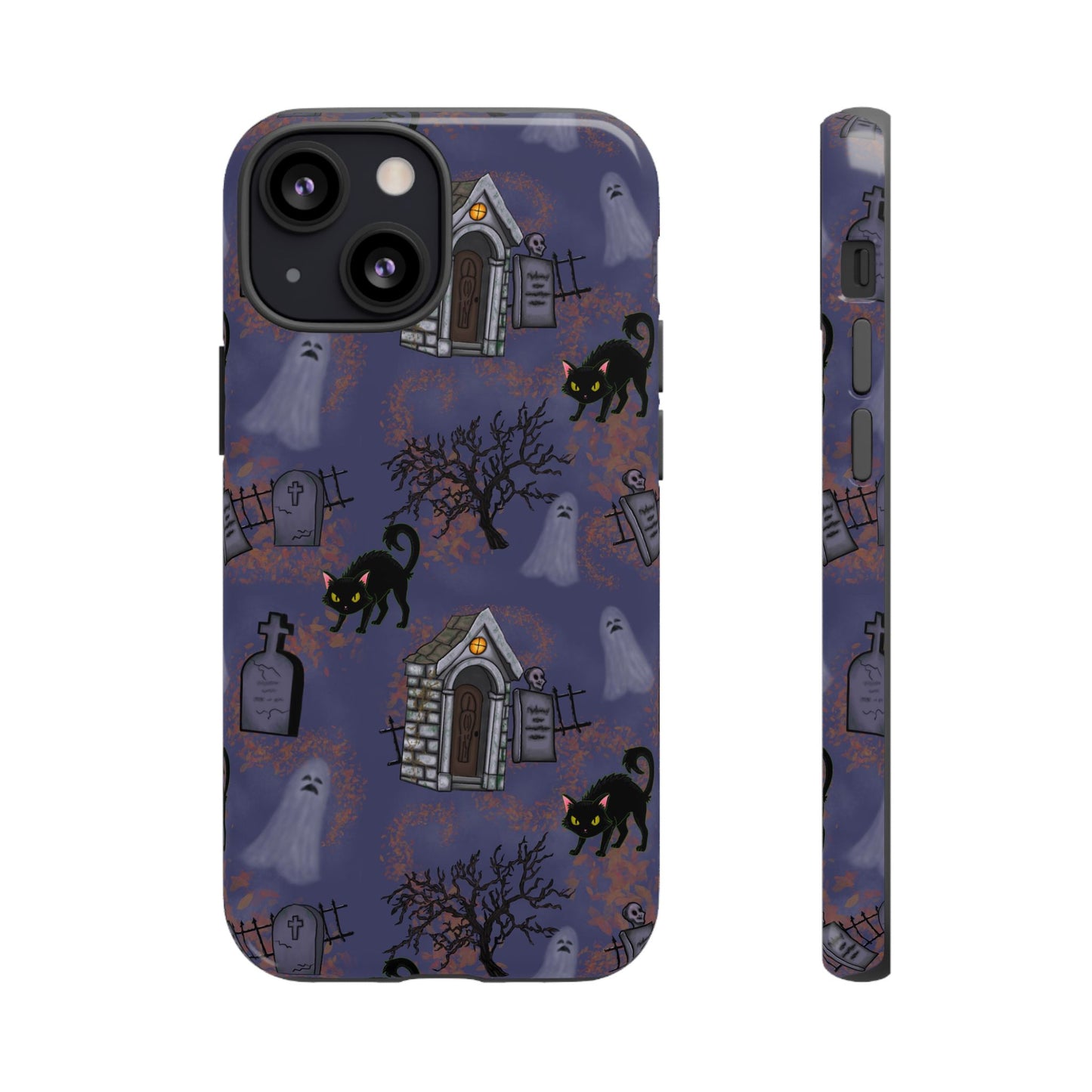 Halloween Phone Case, Spooky Cat Design, Tough Phone Cover, Gift for Cat Lovers, Fall Decor, Halloween Accessories