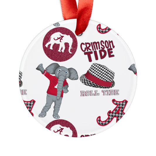 Crimson Tide Acrylic Ornament with Ribbon, University of Alabama Holiday Decor, Elephant Theme, Gift for Fans, Christmas Ornament, [...]